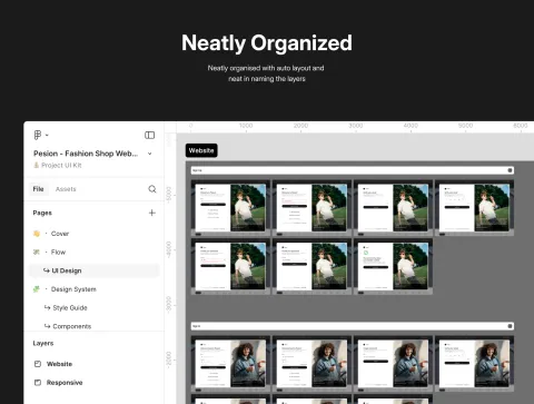 Figma workspace preview showing neat organization with auto-layout and page structure