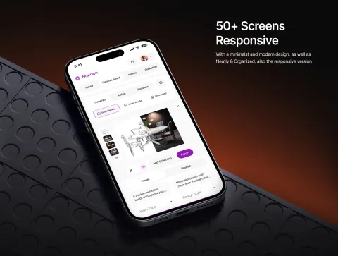 Smartphone mockup highlighting responsive mobile views for interior AI tools